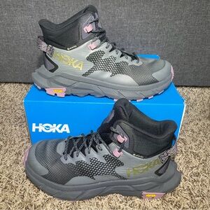 Hoka One One Trail Code GTX Shoes Women's Size 6 B Black Castlerock Hiking Trail